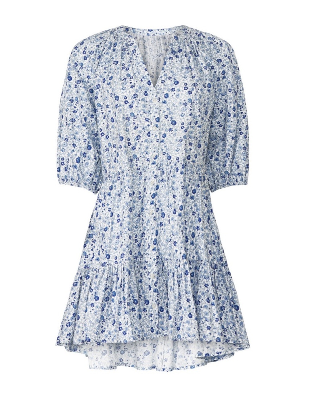 APIECE APART Mitte Mini Blue Floral Mini Dress | Organic Cotton | Size S - Picture 8 of 8